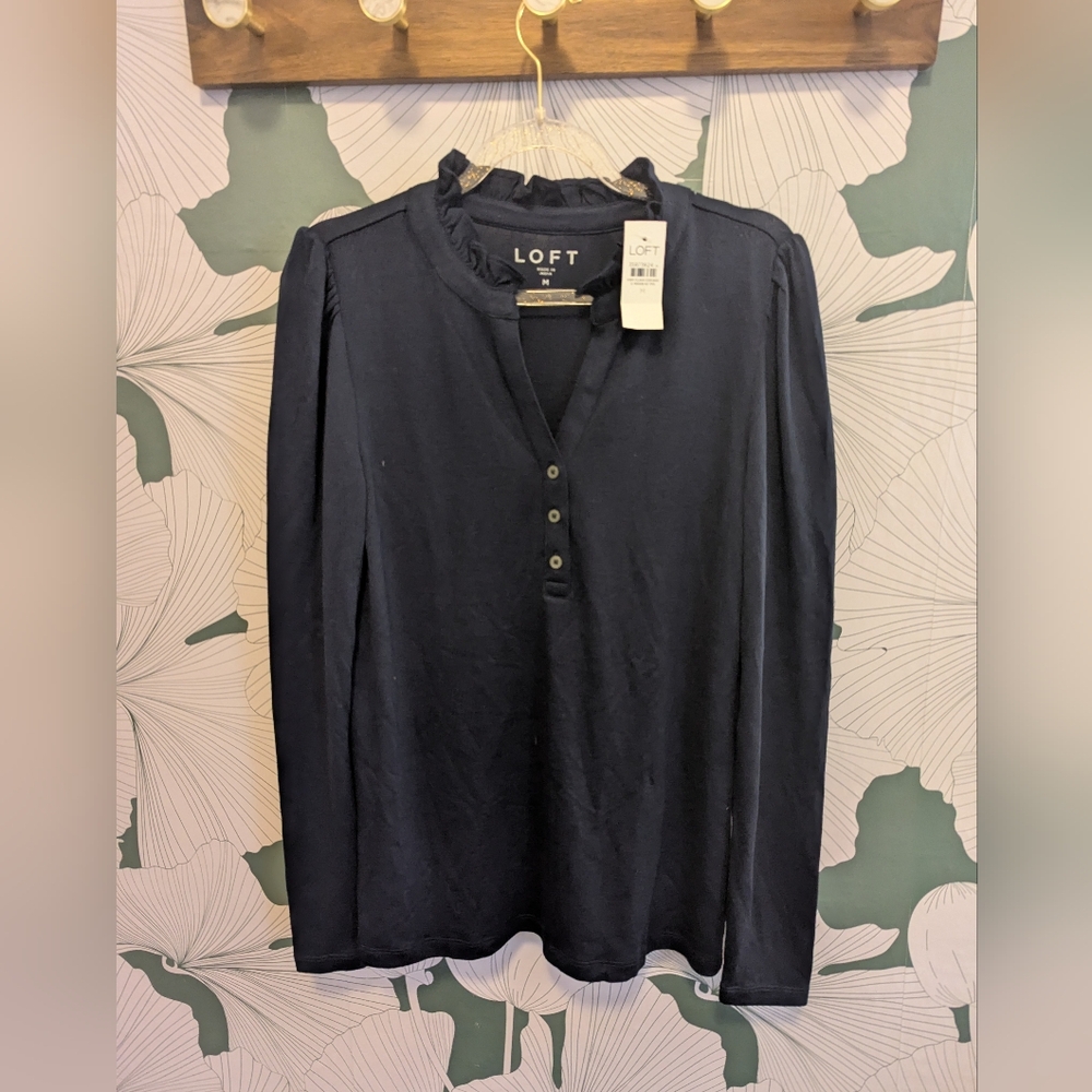 Loft puff sleeve Henley
